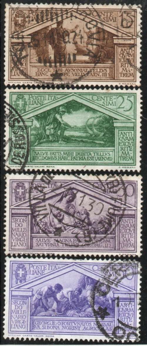 Italy 1930 Birth Bimillenary of Virgil part set of 4 very fine used SG 290, 292-294 Cat £9,75 (2013)