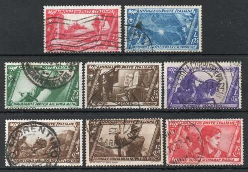 Italy 1932 `10th Anniv of Fascist march on Rome` part set of 8 fine - vf used. Cat £10,25 (2013)