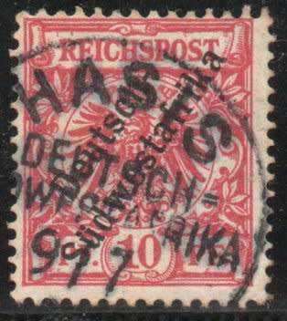 German South West Africa 1898 Definitive 10pfg red very fine used. SACC 9. Cat R70 (2019-20)