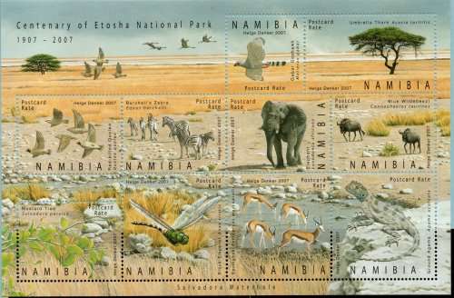 Namibia 2007 Etosha National Park Miniature sheet unmounted mint. SACC 565. Cat R250 (2023-25)
