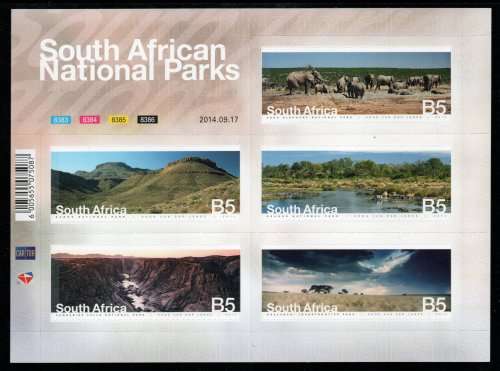 South Africa 2014 SA National Parks Sheetlet of 5 unmounted mint. SACC 2272. Cat R350 (2023-25)