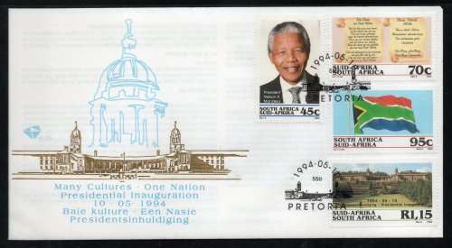 South Africa 1994 President Mandela Inauguration First Day Cover 6.3b. Cat R100 (2023-25)