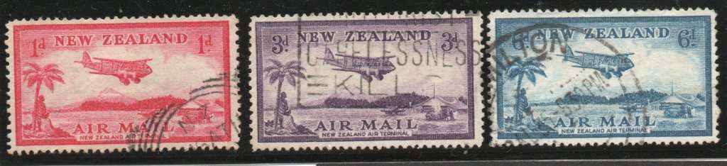 New Zealand 1935 Air set of 3 fine used. SG 570-572. Cat £6 (2022)