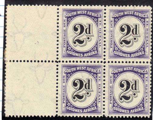 SWA 1931 P/DUE 2d BLOCK OF 4 UMM. MOUNTED ON SALVAGE ONLY. SACC 48