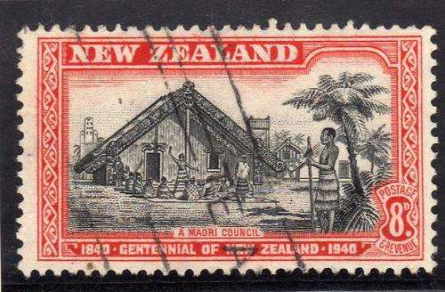 NEW ZEALAND 1940 CENTENARY 8d VFU. SG 623. CAT 6 POUNDS.