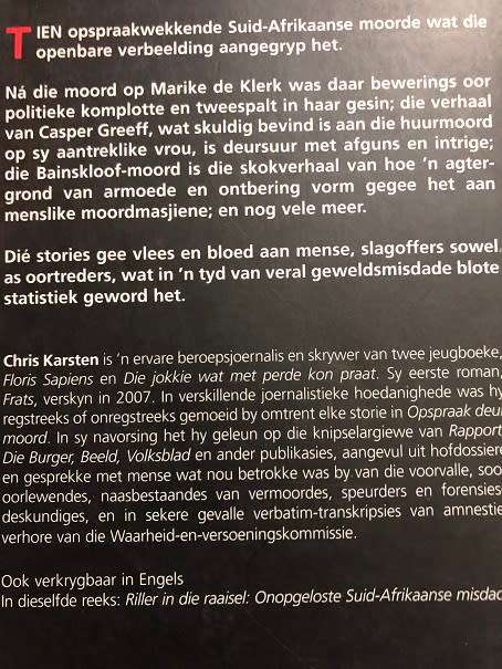 Opsraak deur moord Suid Afrikaanse doodslag skok.