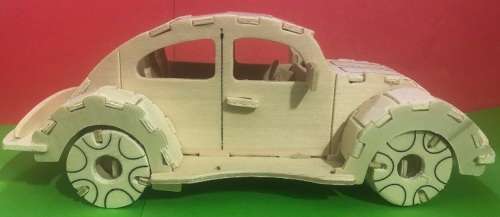 Wooden Volkswagen Beetle model