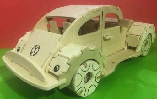 Wooden Volkswagen Beetle model
