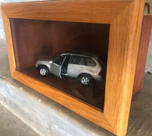 BMW X5 Framed in wooden box.