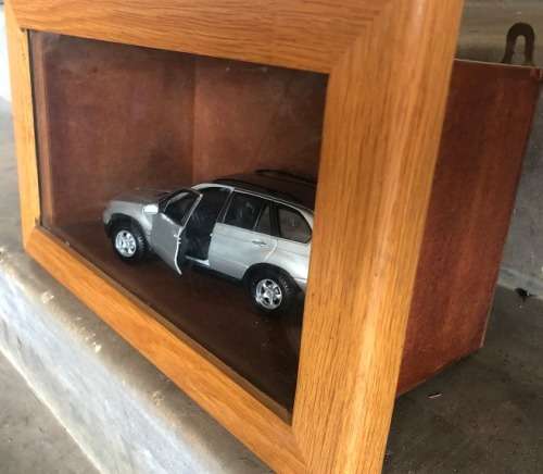 BMW X5 Framed in wooden box.