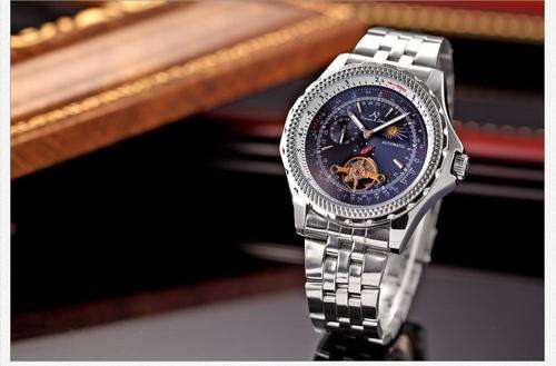 Kronen & Sohne Stainless Steel Moon Phase Automatic Mechanical Wrist Watch