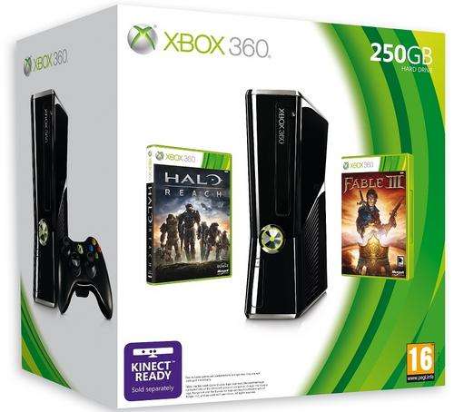 BRAND NEW SEALED 250GB ELITE XBOX 360 SLIM HALO REACH AND FABLE 3 BUNDLE!!
