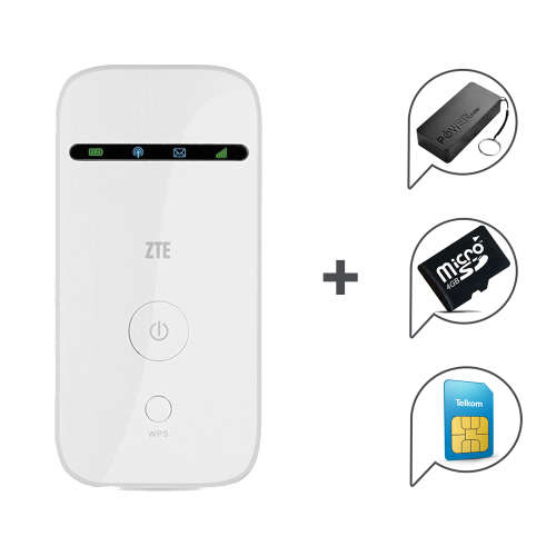 ZTE 21Mbps 3G Mobile MiFi Modem Pocket Router Bundle + Accessories
