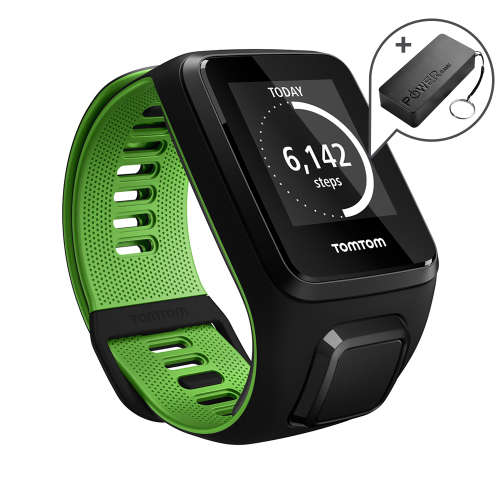 TomTom RUNNER 3 GPS Fitness Watch Black/Green - Large