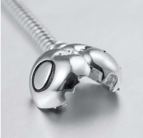 S925 Snake Chain Bracelet with Heart Clasp Marked Pandora, size 19