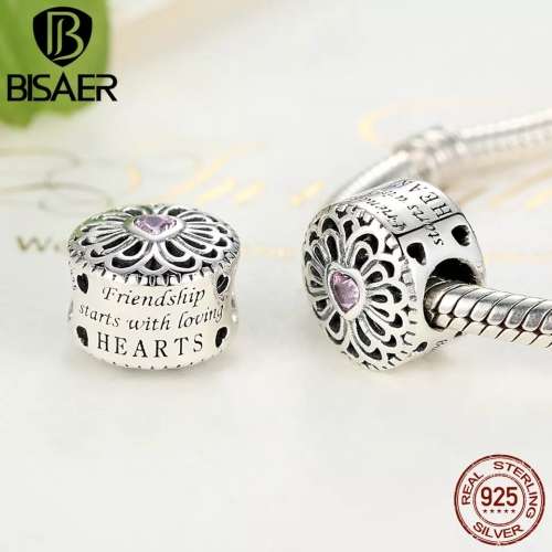 S925 Sterling Silver Love & Friendship Charm fits Pandora Snake Chain Bracelet