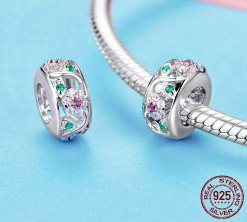 S925 Openwork Flower Spacer Charm fits Pandora Bracelets