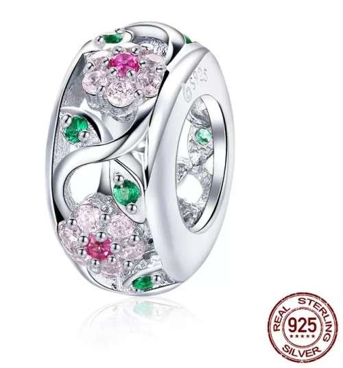 S925 Openwork Flower Spacer Charm fits Pandora Bracelets