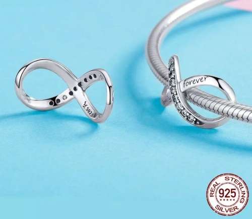 S295 Family Forever Infinity Charm fits Pandora Snake Chain Bracelet