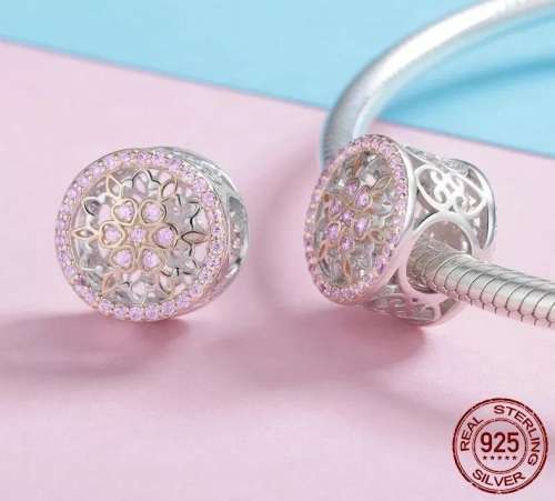 S925 Radiant Bloom Openwork Charm fits Pandora Bracelets