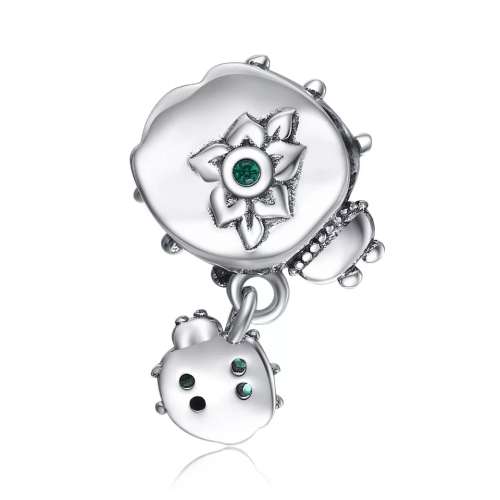 S925 Mother Child Ladybird Dangle Charm fits Pandora Snake Chain Bracelet