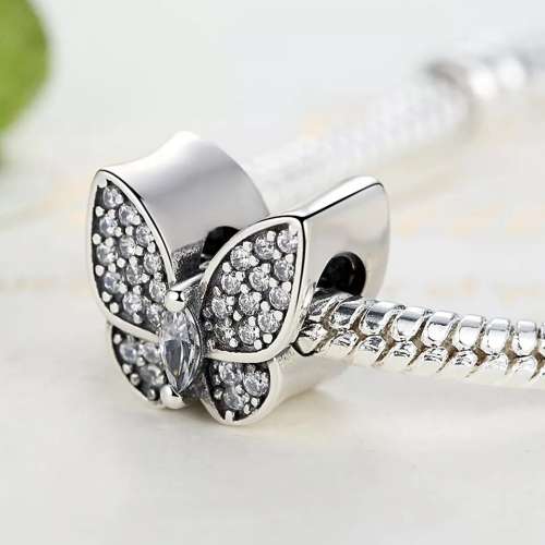 S925 Butterfly Shaped Charm fits Pandora Snake Chain Bracelet