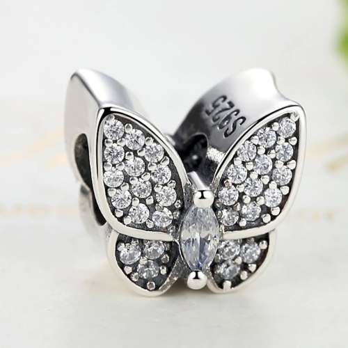 S925 Butterfly Shaped Charm fits Pandora Snake Chain Bracelet