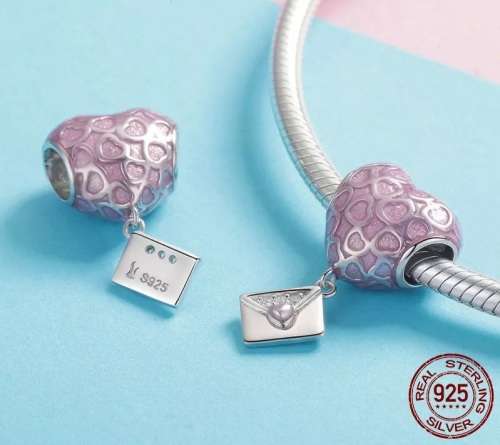 S925 Love Letter Dangle Charm fits Pandora Snake Chain Bracelet