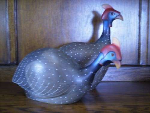 PAIR CROWNED GUINEAFOWL, MADE BY FEATHERS KNYSNA