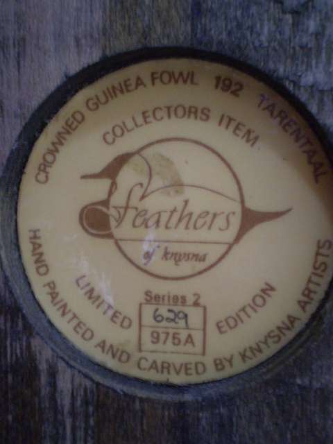 PAIR CROWNED GUINEAFOWL, MADE BY FEATHERS KNYSNA