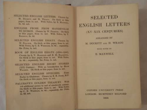 SELECTED ENGLISH LETTERS