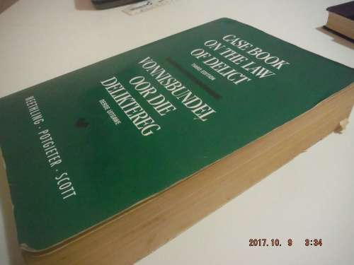 CASE BOOK ON THE LAW OF DELICT third edition / VONNISBUNDEL OOR DIE DELIKTEREG derde uitgawe