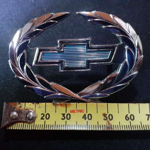 `Holden Chrome Wreath Badge Blue Chev Bowtie HQ Export chevrolet emblem`