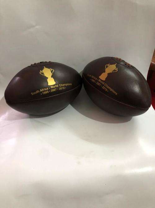 Limited Edition World Champions Leather Rugby Ball ** SPRINGBOKS** PERFECT  GIFT