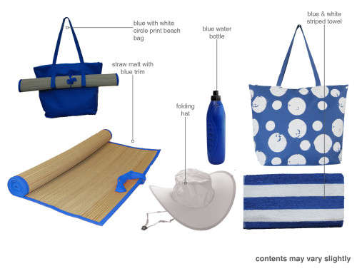 Blue Beach Bag Set