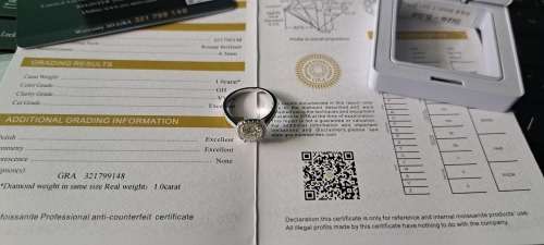 Shiny 1CT Moissanite Square Rings For Women S925 Sterling Silver Wedding Jewelry Size 5.5#