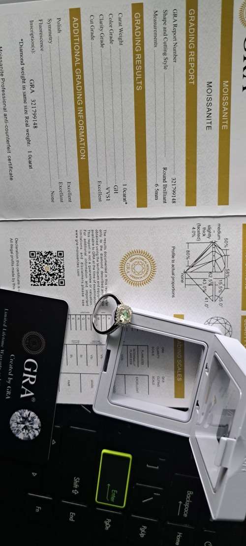 Shiny 1CT Moissanite Square Rings For Women S925 Sterling Silver Wedding Jewelry Size 5.5#