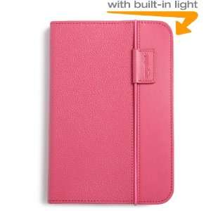 GENUINE LEATHER KINDLE 3 CASE WITH BUILT IN LIGHT,PINK,NEW,free tracked posting from capetown.