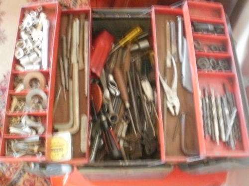 TOOLBOX FILLED WITH TOOLS AND ACCESSORIES