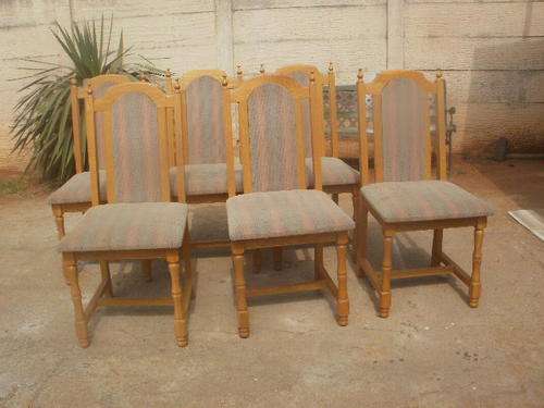 Six Oak Dining room Chairs