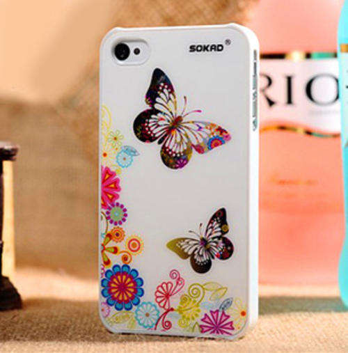 Butterfly Cellphone Cover For Iphone 4 Iphone 4s White