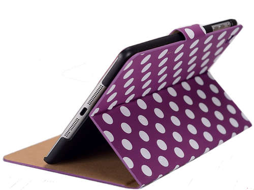 White Dot Purple Smart Cover Tablet Case For Apple Ipad Mini