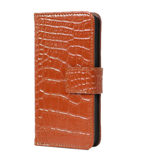 Crocodile Embossed Cellphone Case Cellphone Cover For Apple Iphone 4 / 4s Brown