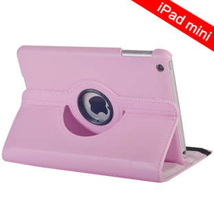 Pink PU Leather Tablet Case Cover Stand For Apple IPad Mini Rotates 360 Degrees