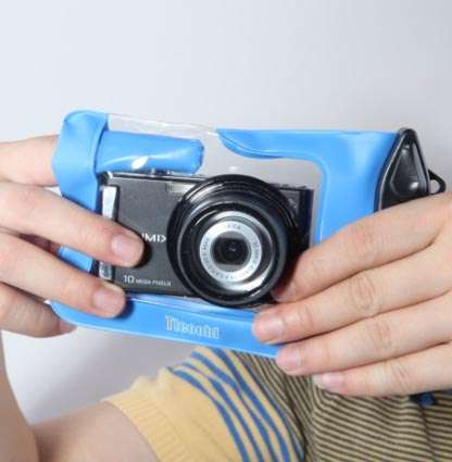 Waterproof Universal Camera Pouch Camera Bag For Camera With Zoomer Lens - Blue