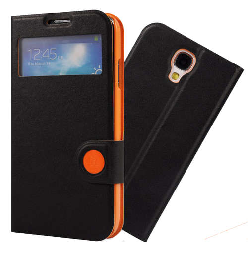 S View Cover Sleep Mode Cellphone Case Cellphone Cover Stand For Samsung Galaxy S4 I9500 - Black