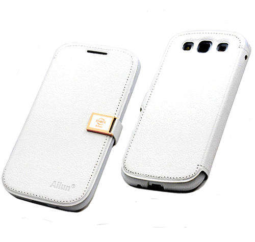 Wallet Style Cellphone Case With Strap For Samsung Galaxy S3 I9300 Cellphone Cover - White