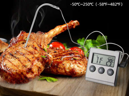 Digital Kitchen Oven Thermometer, Instant Read, Magnet Digital Timer