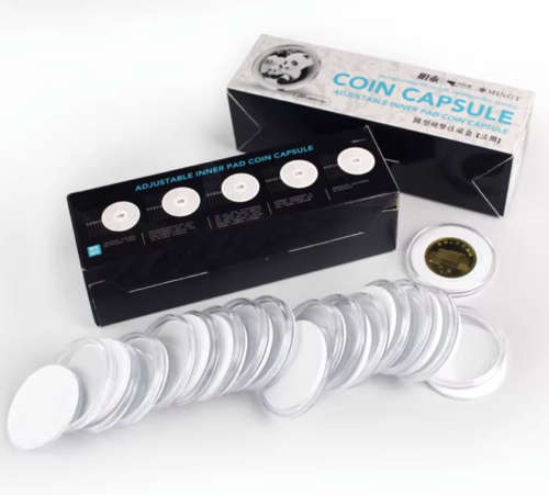 Box of 20 Round Coin Holder Coin Capsule Coin Accessories Size D 17/22/27/32/37mm