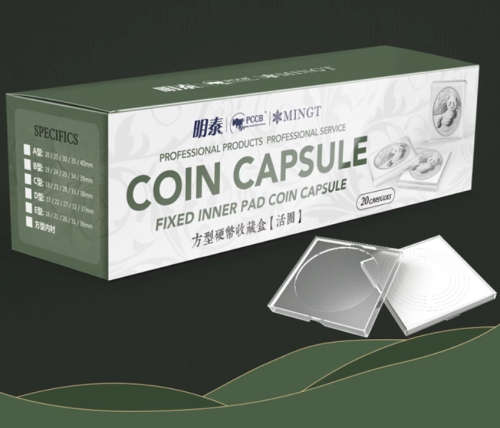 Box of 20 Square Coin Holders Coin Capsules Size C 18/23/28/33/38mm